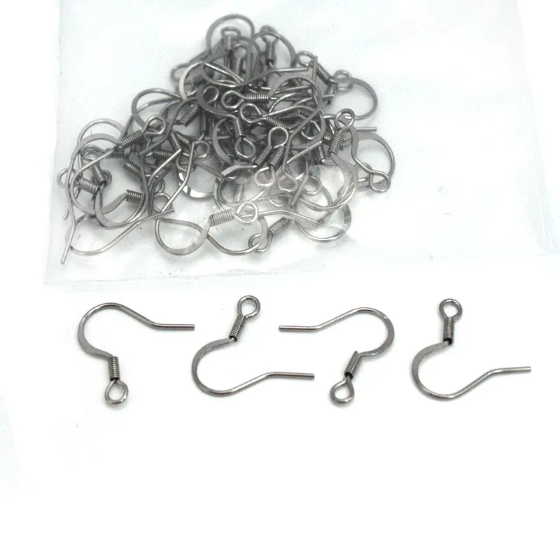50Pcs Stainless Steel Earring Hooks Clasps Hypoallergenic Ear Wires for Crafts Earring Findings DIY Jewelry Making Accessories