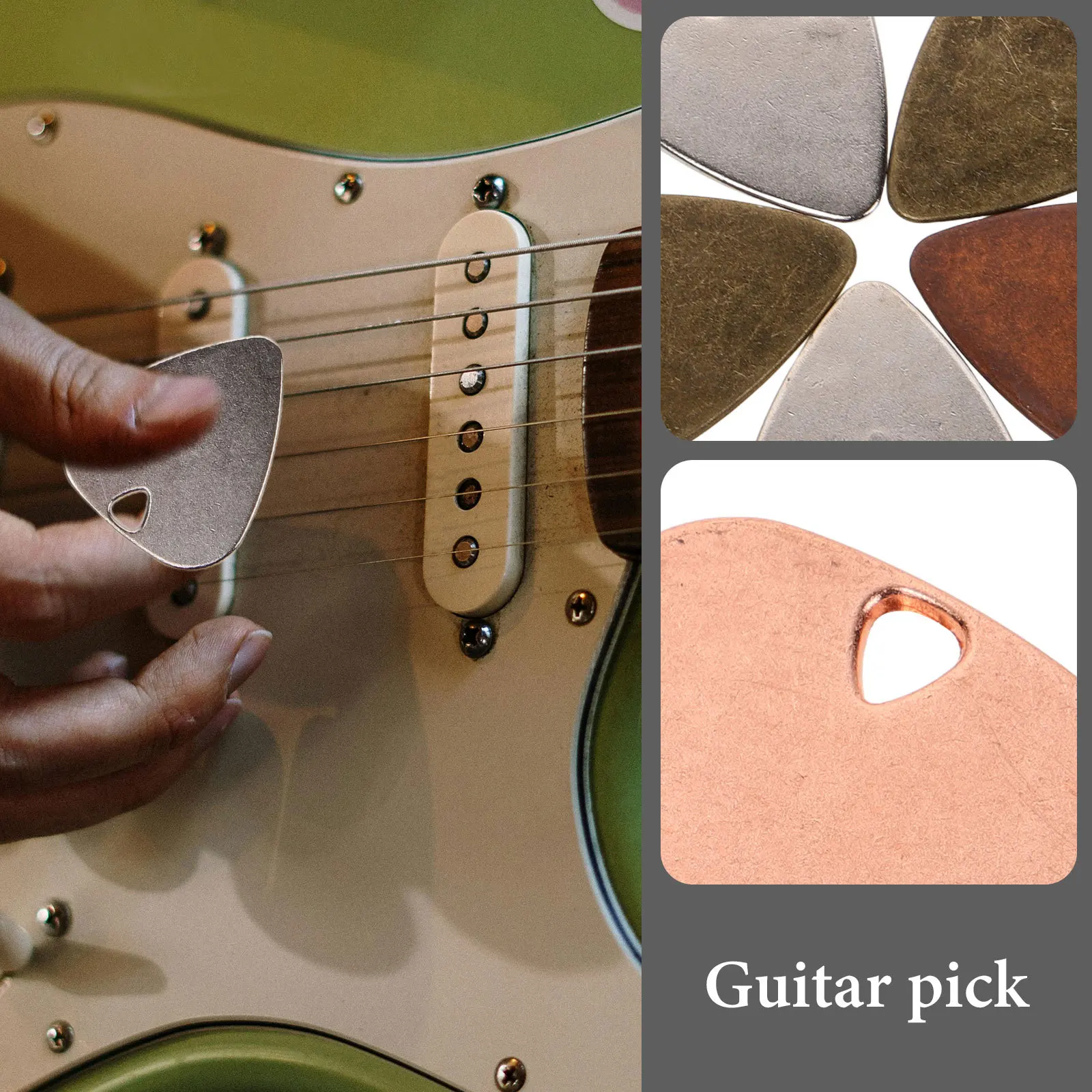 10 قطعة الغيتار المعدني اختيار قلادة سميكة قابلة لإعادة الاستخدام يختار للكهرباء الصوتية باس القيثارة دائم سبائك الزنك الغيتار التبعي