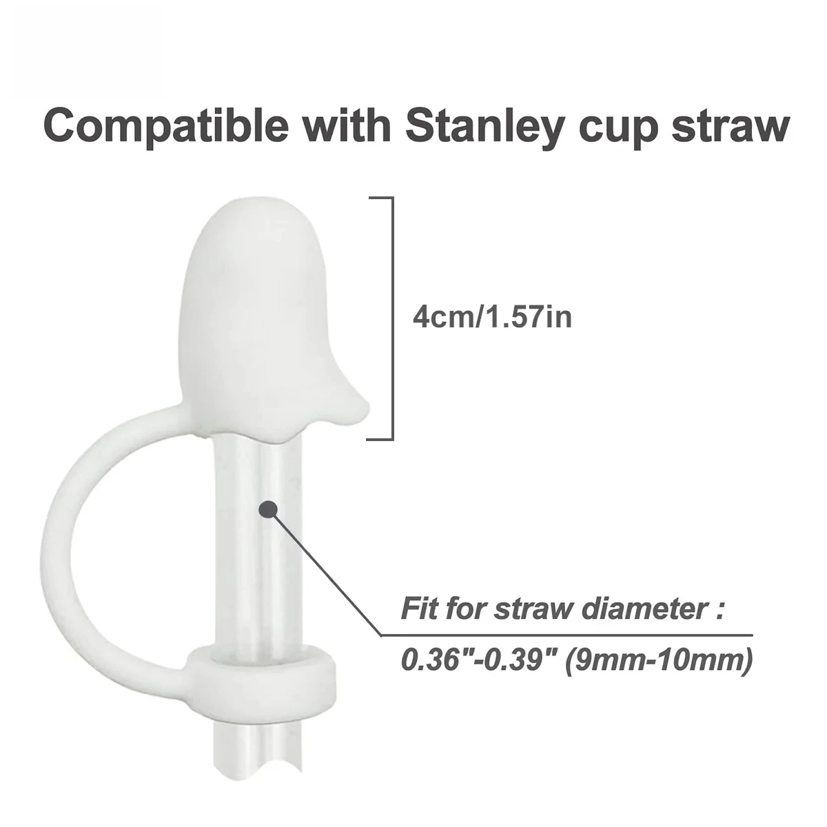 Cute Ghost Straw Covers Cap Compatible with Stanley Cup 30 40 oz, Reusable Drinking Straw Topper, Funny Tumbler Accessories