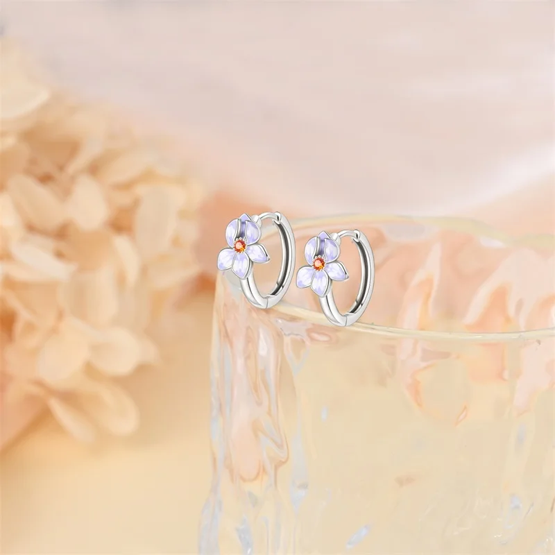 

New 925 Sterling Silver Iris Women Earrings Brilliant Wedding Engagement Star Earrings Jewelry Gifts