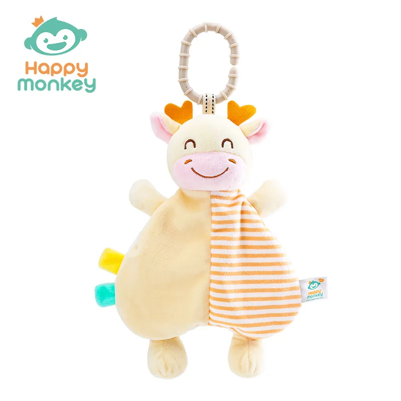 Baby Stroller Pendant Drool Towel Baby Soother Towel Can Be Gnawed 0-3 Years Old with Sleep Dolls Plush