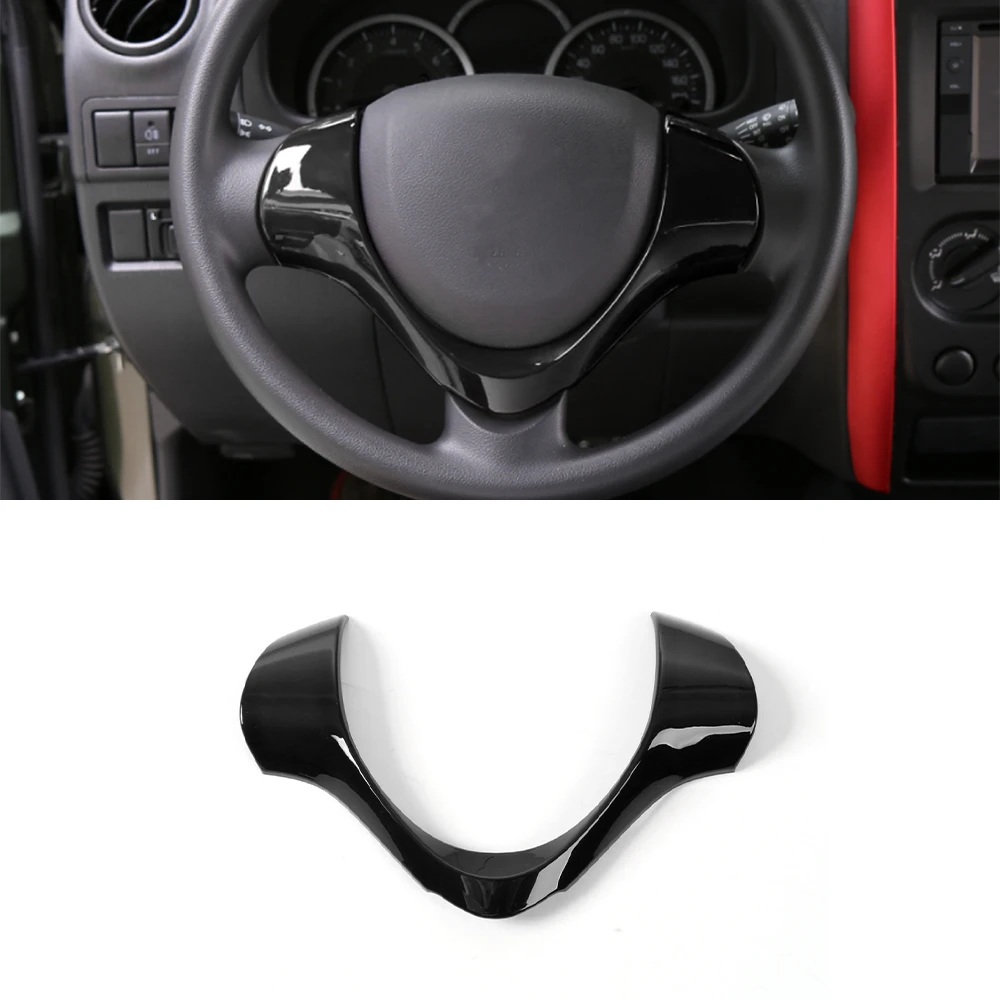 for Suzuki Jimny 2015 2016 2017 Car Interior Steering Wheel Decorative Decal Sticker Trim Cover Accessories Black Red Chrome