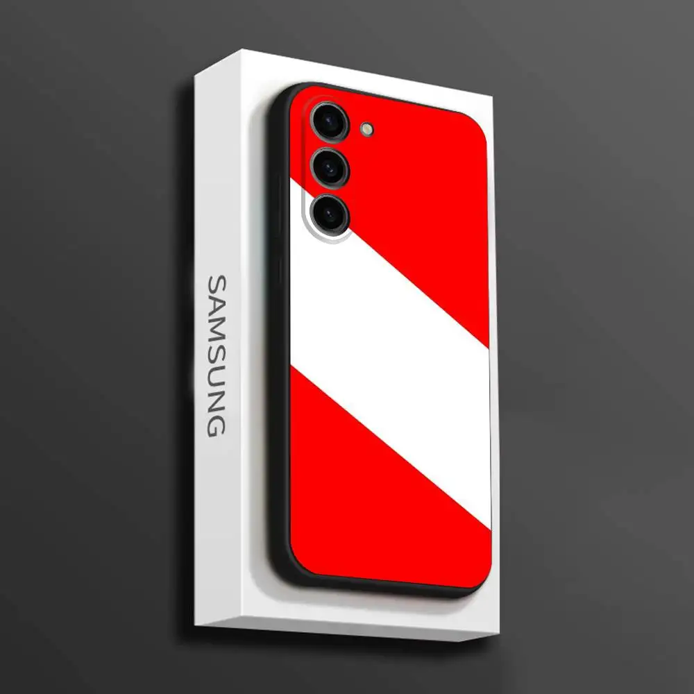 Casing Ponsel Bendera Selam Scuba untuk Samsung Galaxy A 73,72,51,53,52,71,22,5G,Note,J7,8,9 Sampul Hitam Lembut