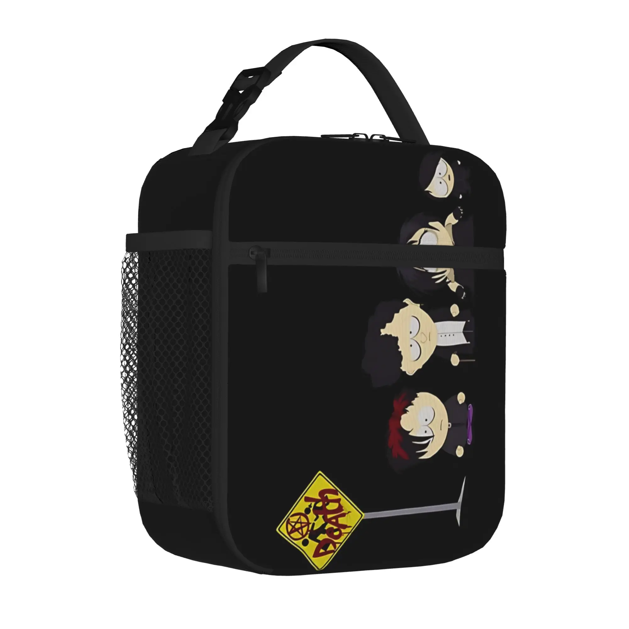 1 Piece Portable Lunch Container Goth Kids at the Death Bus Stop  Zipper Closure Durable Pocket S-South Park  For Lunch Box Bag