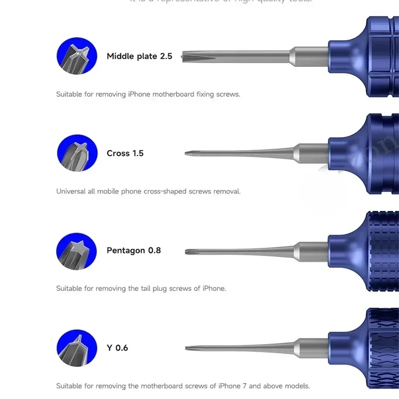 Jeu de tournevis de précision Blue Armor 4 en 1, magnétisme, haute dureté, outil de réparation de téléphone, tournevis spécifique, mécanique