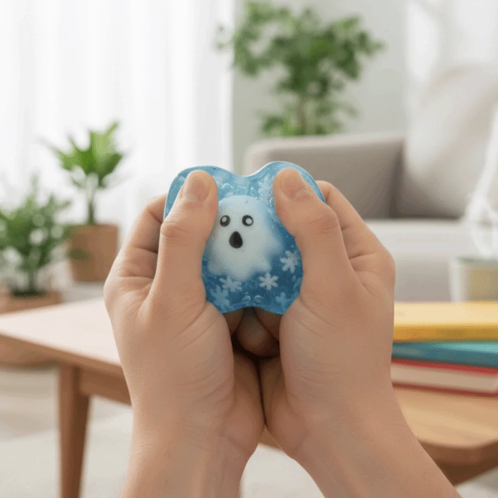 Funny Ghost Pumpkin Halloween Squeeze Cartoon Soft Slow Rebound Ice Cube Design Luminous Sensory Gifts