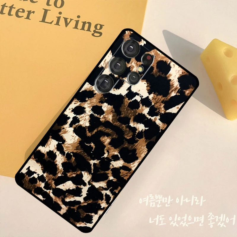 Tan Leopard Cover For Samsung Galaxy S23 S21 S22 Ultra S20 FE S8 S9 S10 Plus Note 10 Note 20 Ultra Case