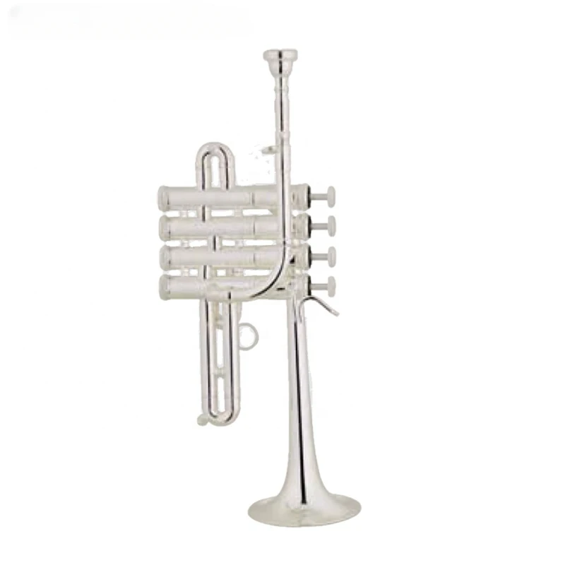 

High Grade Silver Plated Surface Treatment Bb / A Tone Piston / Valve Piccolo Trumpet (JTR-325)