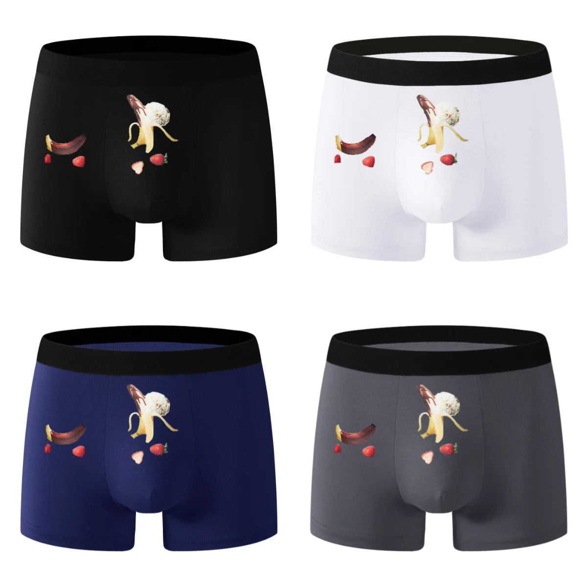 

4pcs new close-fitting boxer shorts are a musthave for men black underwear for the summer of 2025 is comfortable High quality