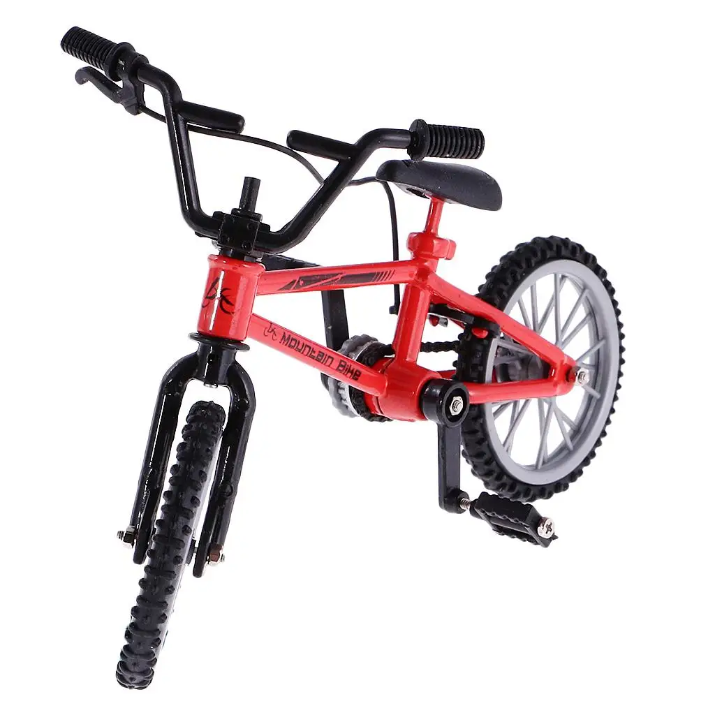 Mountain Road Bicycle Miniature Model Alloy Plastic Home Ornament for Train Railway Layout Decoration