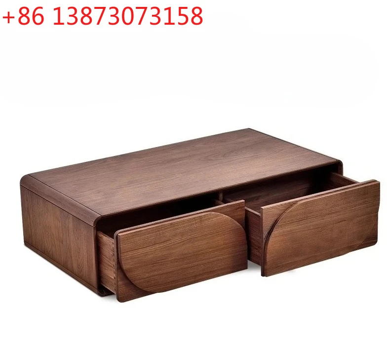 

Журнальный столик из массива североамериканского черного ореха для гостиной, для небольшой квартиры, с функцией хранения, приставной шкафчик