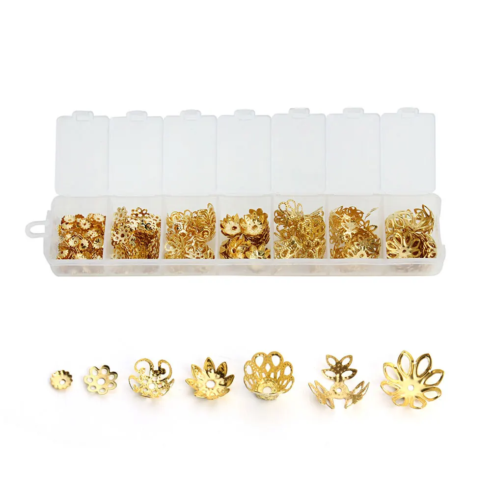 

Flower Cap Charms for Necklaces Crafting Small Jewelry Making Beads Pendants Metal