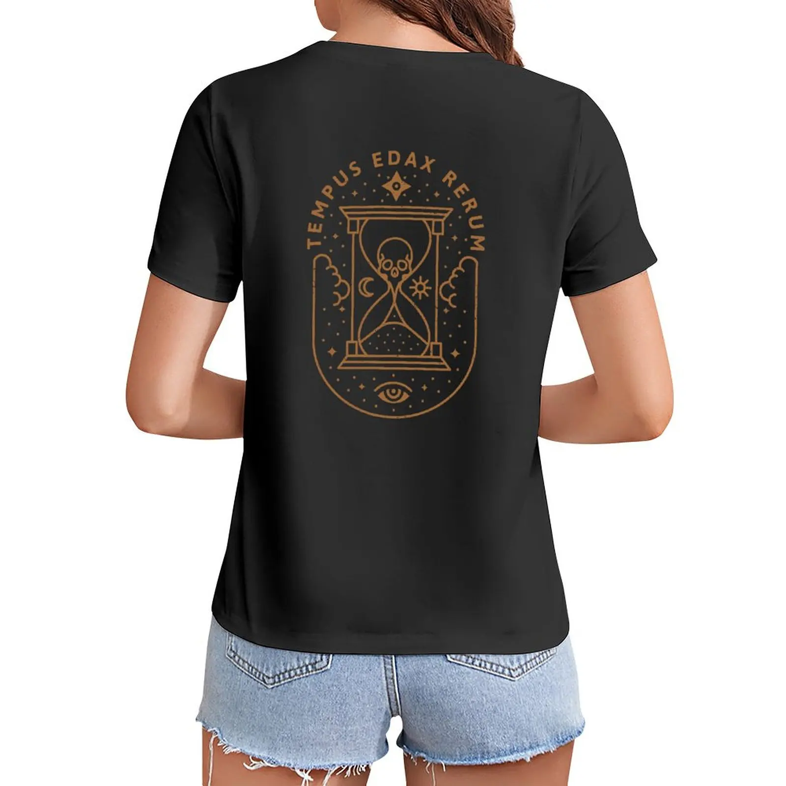 

Tempus Edax Rerum T-Shirt Short sleeve tee female lady clothes t-shirts for Women cotton