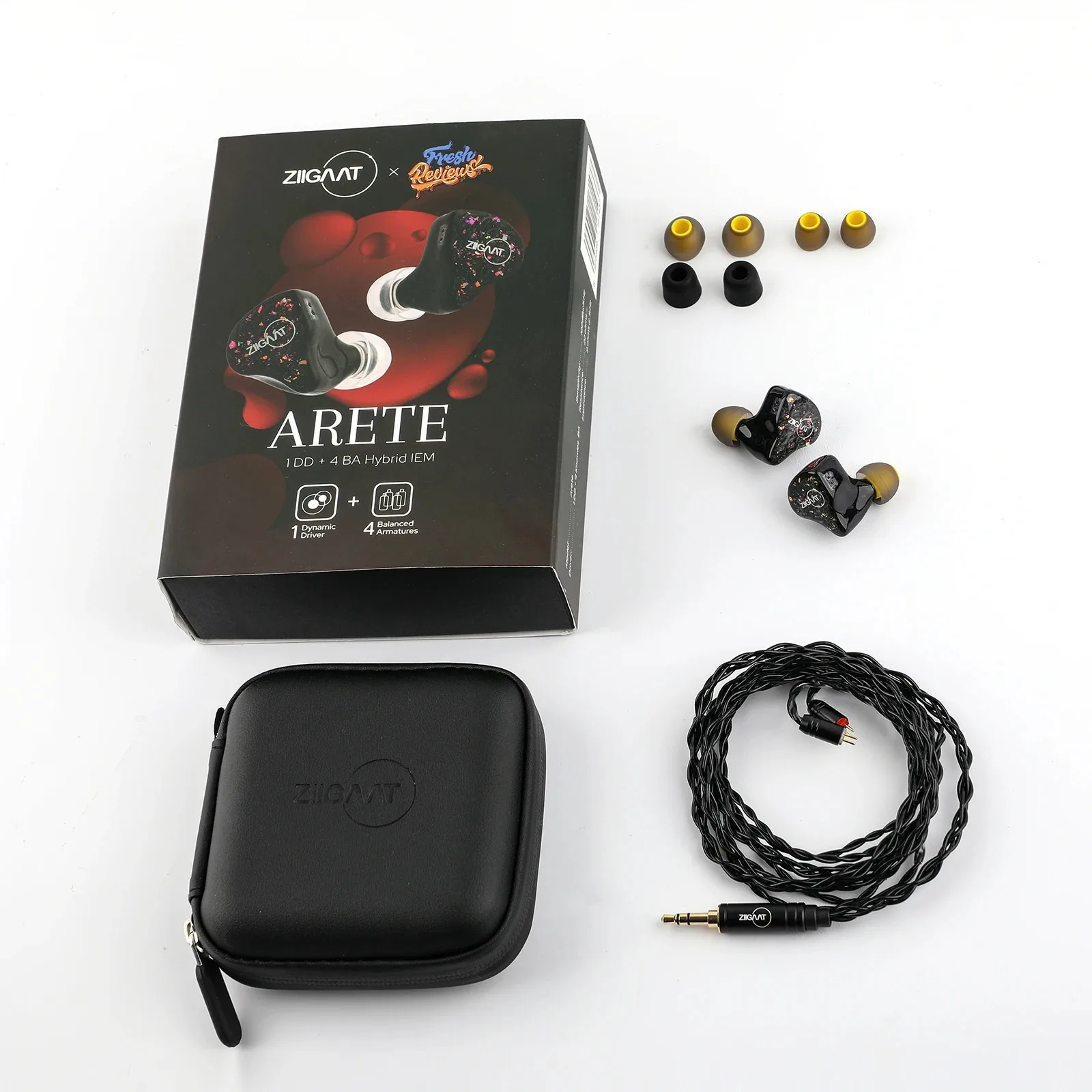 ZiiGaat-auriculares intrauditivos híbridos IEM, audífonos HiFi con cable, 1DD4BA, para músicos