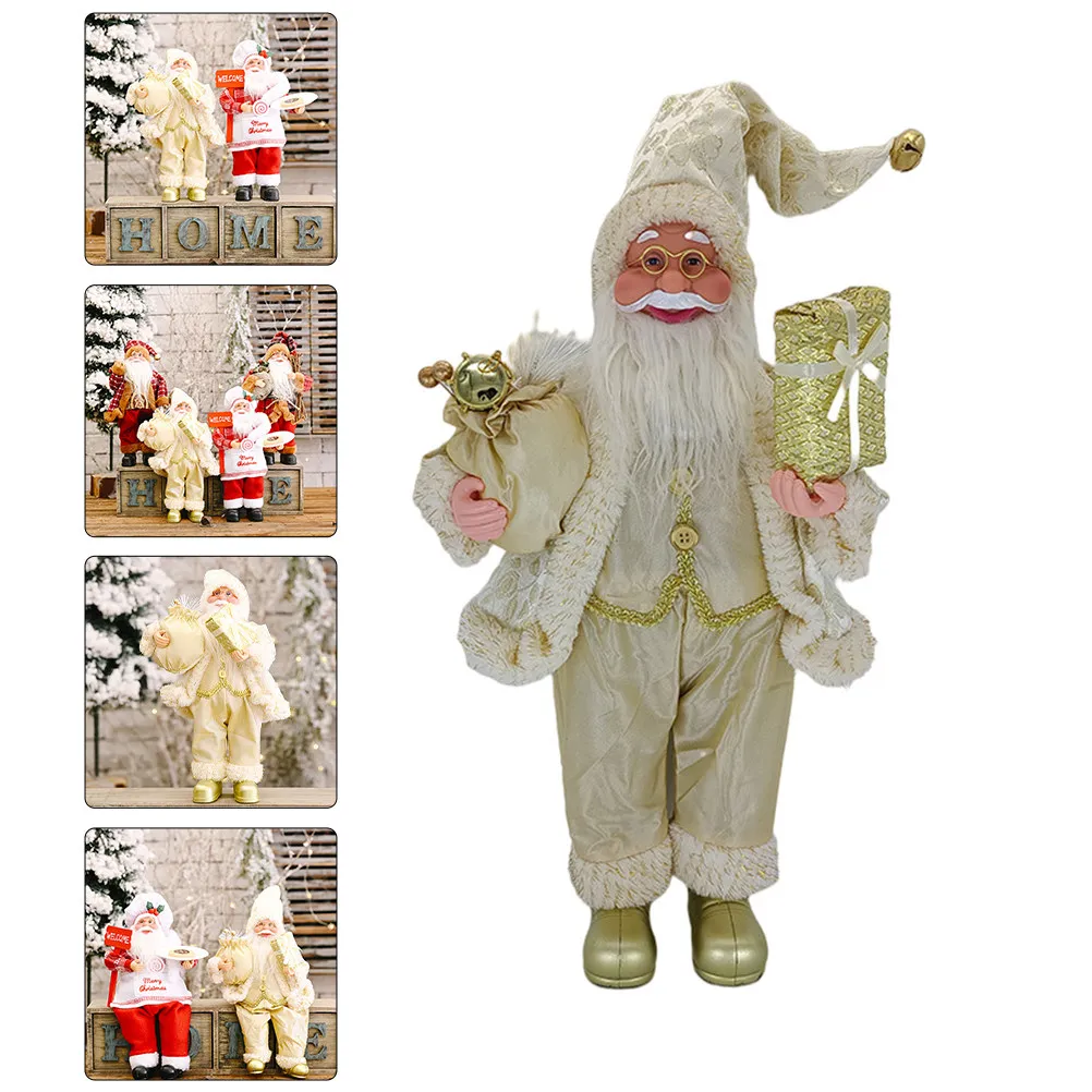 

Рождественская статуэтка стоящего Санты, праздничный декор для стола, полки, книжного шкафа, рабочего стола, журнального столика, товары для вечеринок, рождественское украшение, праздничный декор