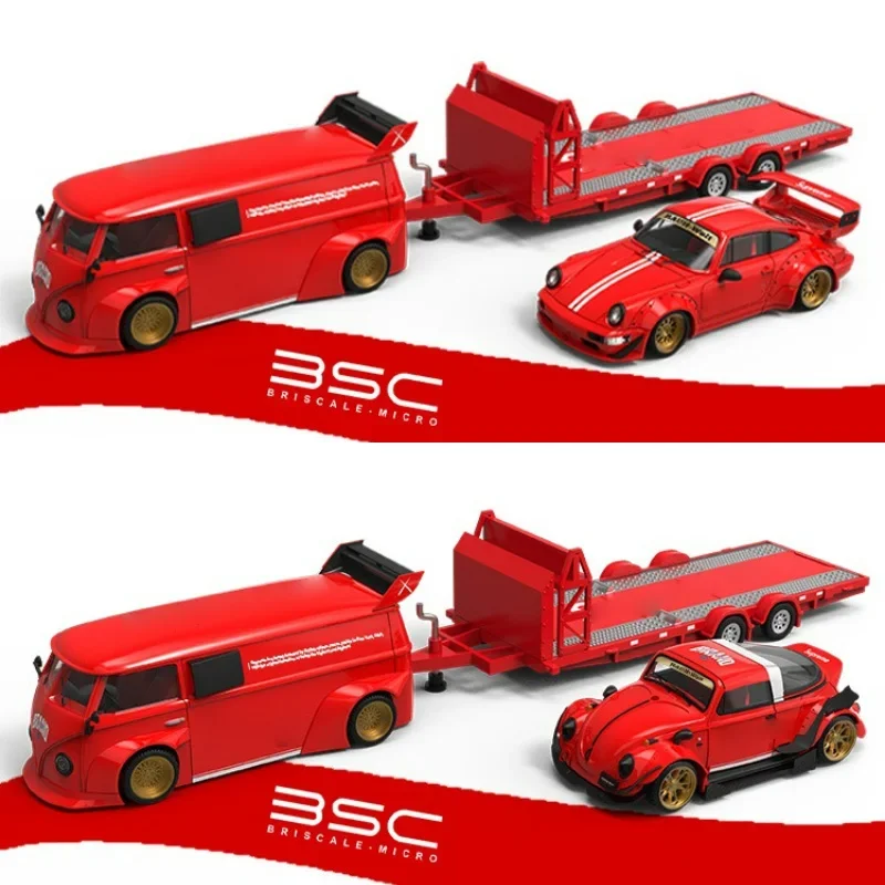 

BSC 1:64 T1 VAN Trailer / RWB964 Sup Red limited499 Diecast Model Car