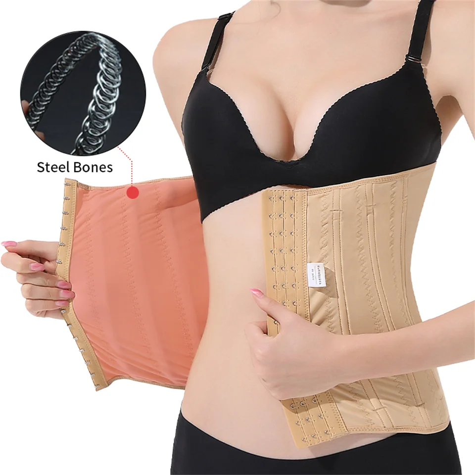 Original kolumbianisches Bauch- und Taillenformer für Frauen zur Gewichtsreduzierung, 3-reihiger Schnallenkorsett-Taillentrainer – Detail 2