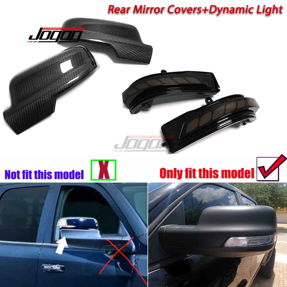 Vista traseira lateral asa espelho cobre estilo para dodge ram 1500 trx 2019-2022 led dinâmico turn signal light pisca indicador da lâmpada
