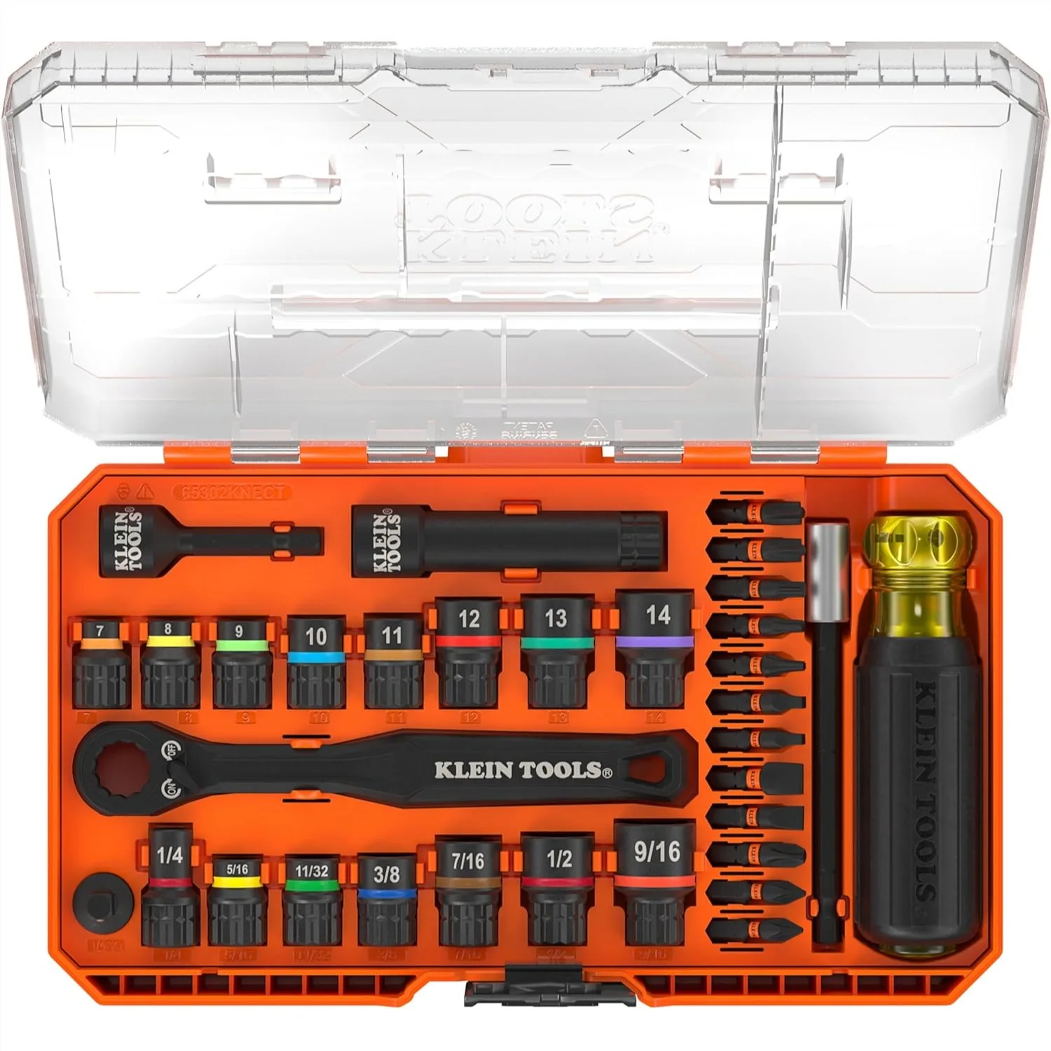 

Набор ударных торцевых ключей SAE и метрических размеров из 33 предметов с адаптером для отвертки и органайзером для инструментов