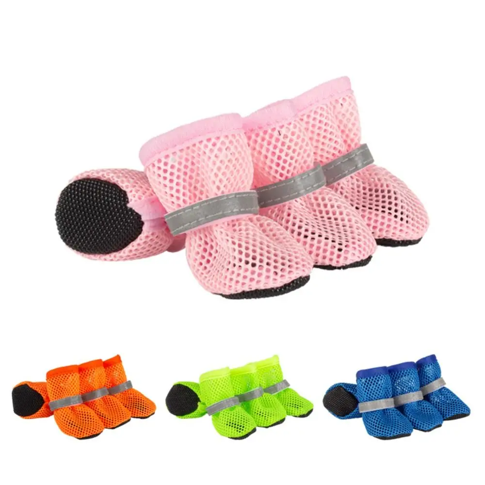 Blue Green Pink Pet Boots Shoes Socks Summer Cloth Rubber Anti-Slip Small Puppy Sock Shoes Adjustable Rain Snow Boots