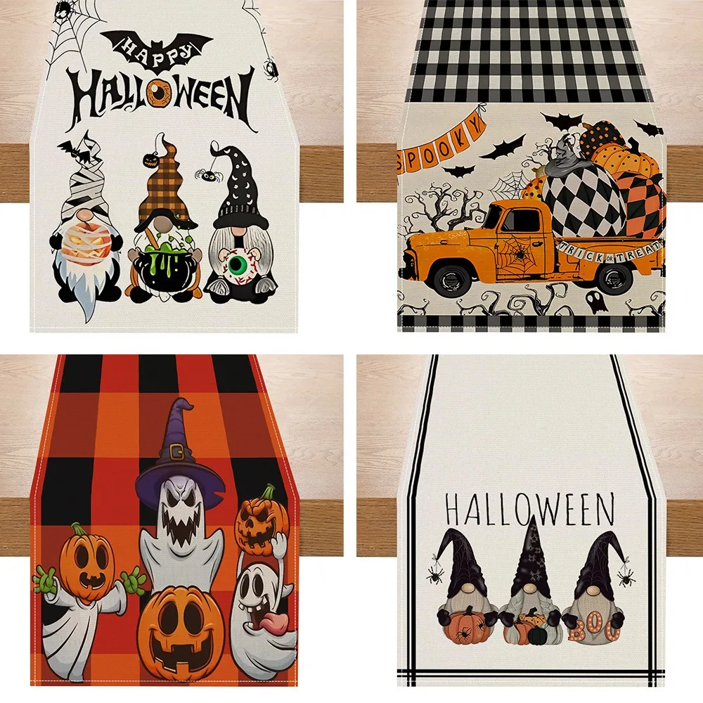 

Vintage Truck Pumpkin Linen Table Runner Table And Kitchen Linens Farmhouse Home Decor Items For Party Dinner Halloween