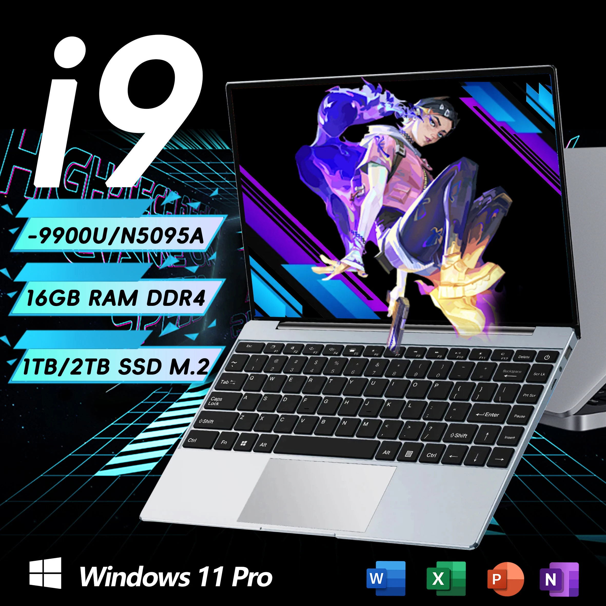 �y�Z�[�����zi9 Windows 11 Pro���ڃm�[�g�p�\�R�� Intel CORE i9-9900U/N5095A �m�[�g�u�b�N 14.1�C���` 16GB RAM 1TB/2TB SSD 1920*1080HD �Q�[�~���O�m�[�g�p�\�R�� PC �Q�[�}�[����