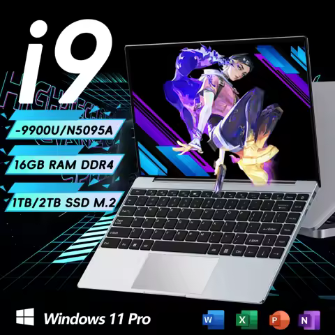 i9 Windows 11 Pro Laptop Intel CORE i9-9900U N5095A Notebook 14.1 Inch 16GB RAM 1TB 2TB SSD 1920*1080HD Gaming laptops Pc Gamer