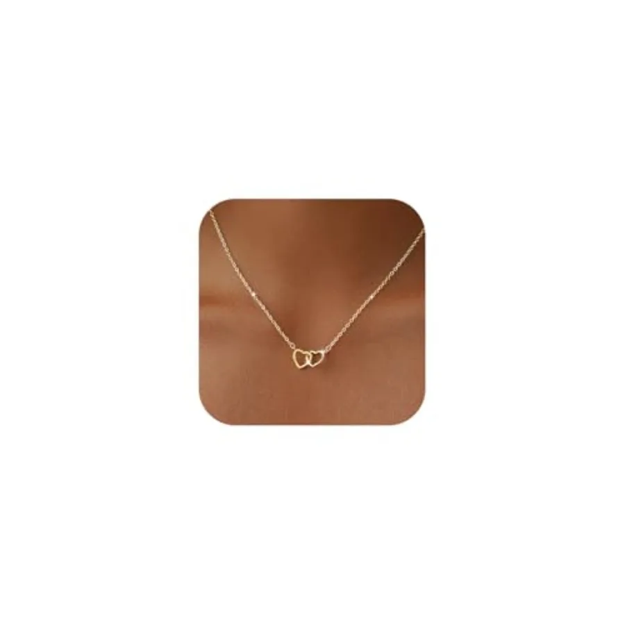 

Heart Necklace for Women Dainty 14K Gold/Silver Plated Love Charm Pendant Choker Adjustable Chain Meaningful Cute Jewelry Gift