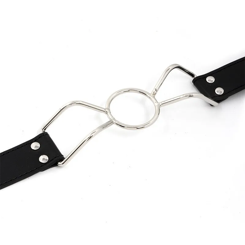 Sexy mouth gag SM forced mouth opening flirting mouth Jia stainless steel butterfly shaped deep throat sex toy view 3
