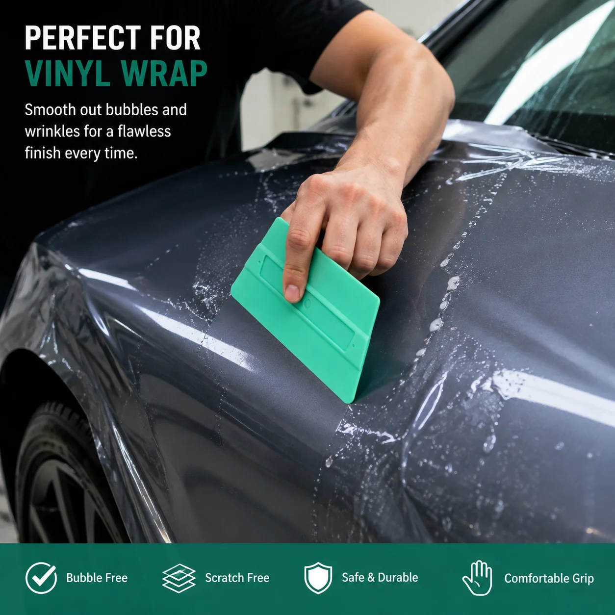 Car Vinyl Wrap Tool Magnetic Squeegee PPF Tint Film Scraper Window Sticker Bubble Remover Auto Detailing Tool