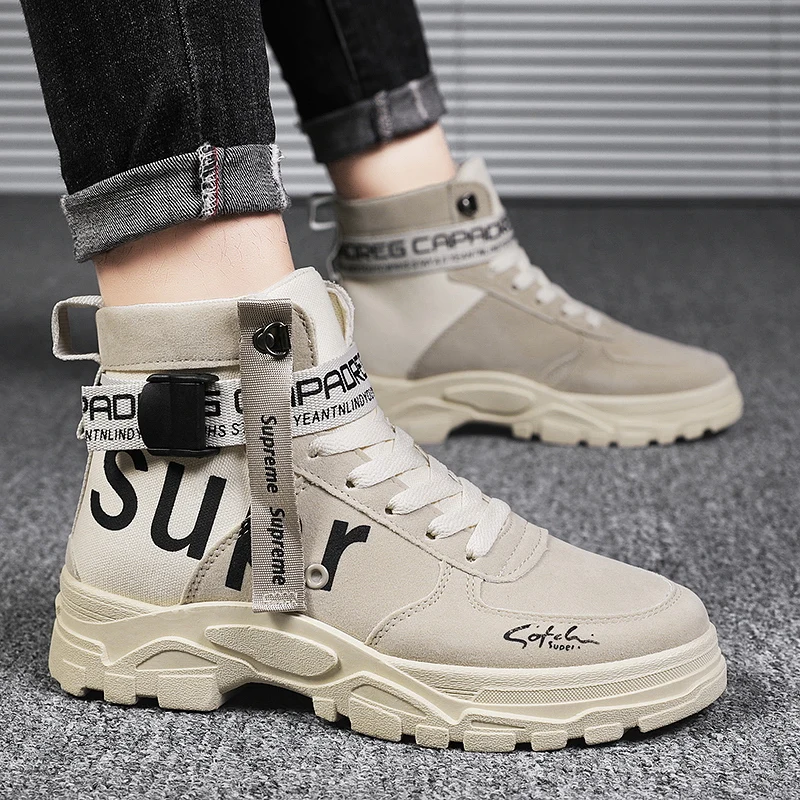 الخريف عالية أعلى في الهواء الطلق الصحراء عارضة الشقق رجالي التمهيد تنفس عدم الانزلاق أحذية عمل الأحذية العسكرية للرجال Zapatillas Hombre