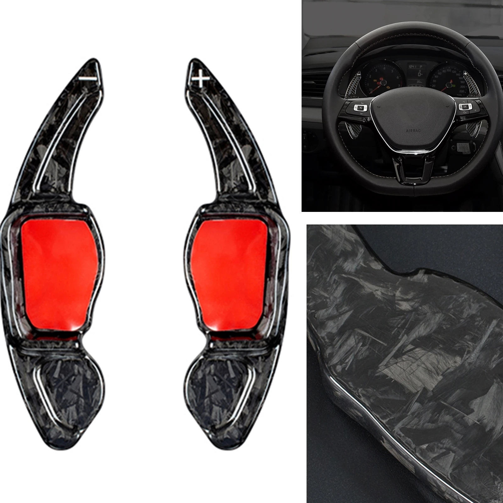 

Forged Carbon Fiber Car Steering Wheel Shift Paddle Extension Trim For Volkswagen VW Golf MK6 GTI R20 Scirocco CC ETC