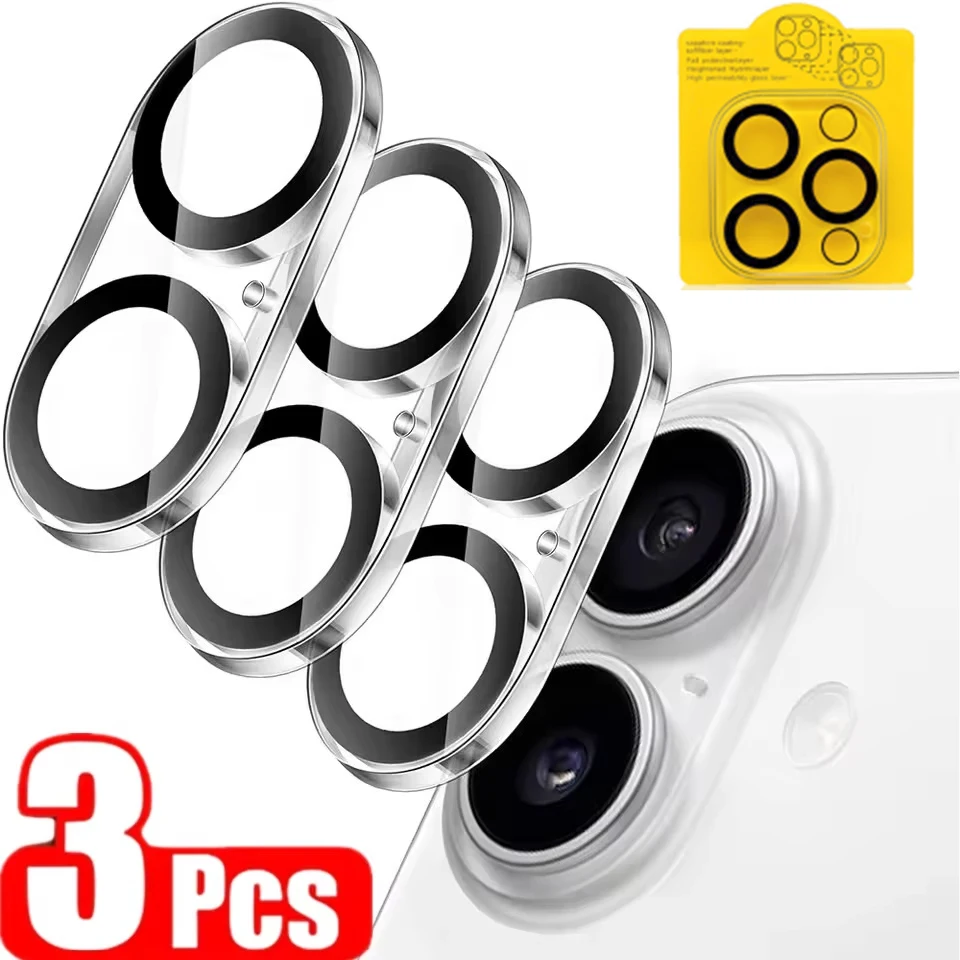 

1/3PCS HD Camera Lens Protector For iPhone 16 Pro Max 17 Air 15 Plus 14 13 Mini 12 11 Tempered Glass Film Lens Screen Protectors
