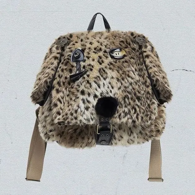 by NO ROMANCE Taboo Romantic Original Design Backpack 2024 Harajuku Street y2k Playful Leopard Pattern Dog Backpack