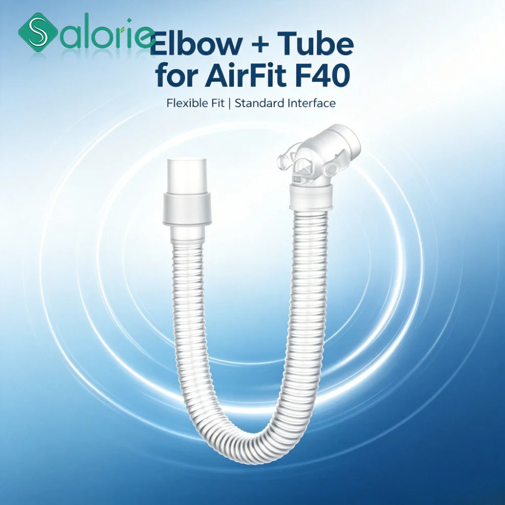 Replacement Elbow Connector + Short Tube for AirFit F40 , 360° Rotatable Elbow Adapter Compatible with Air Fit F40 Accessories