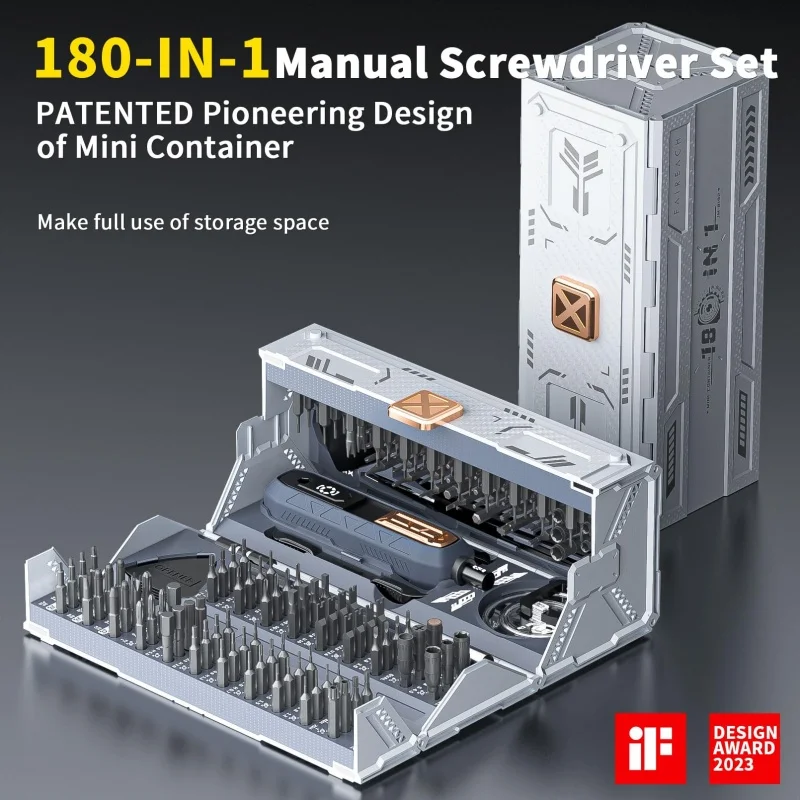 Set di cacciaviti di precisione 180 in 1 Punte da trapano magnetiche Strumenti professionali di riparazione manuale per occhiali per orologi iPhone con scatola di immagazzinaggio