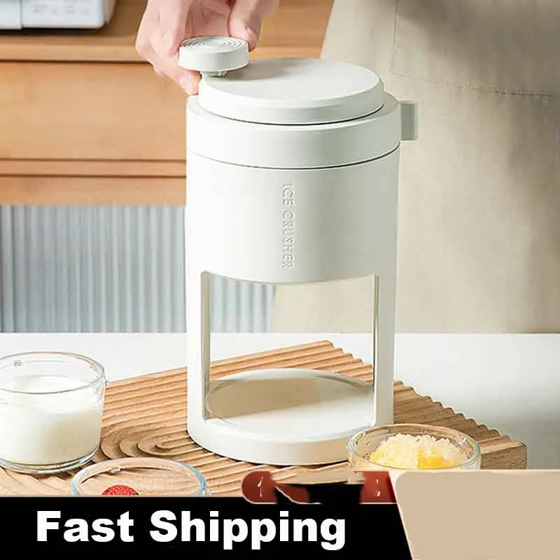 

Mini Ice Crusher Hand Operated Shaved Ice Milkshake Maker Household Portable Small Hail Machine Kitchen Tool