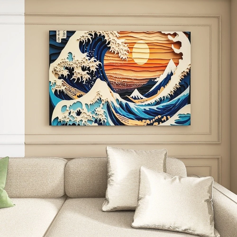

1.5-Inch Thick Pine Solid Wood Frame, Canvas Wall Art, Birthday Gift Art Wall Painting, Bedroom, Office, Living Room