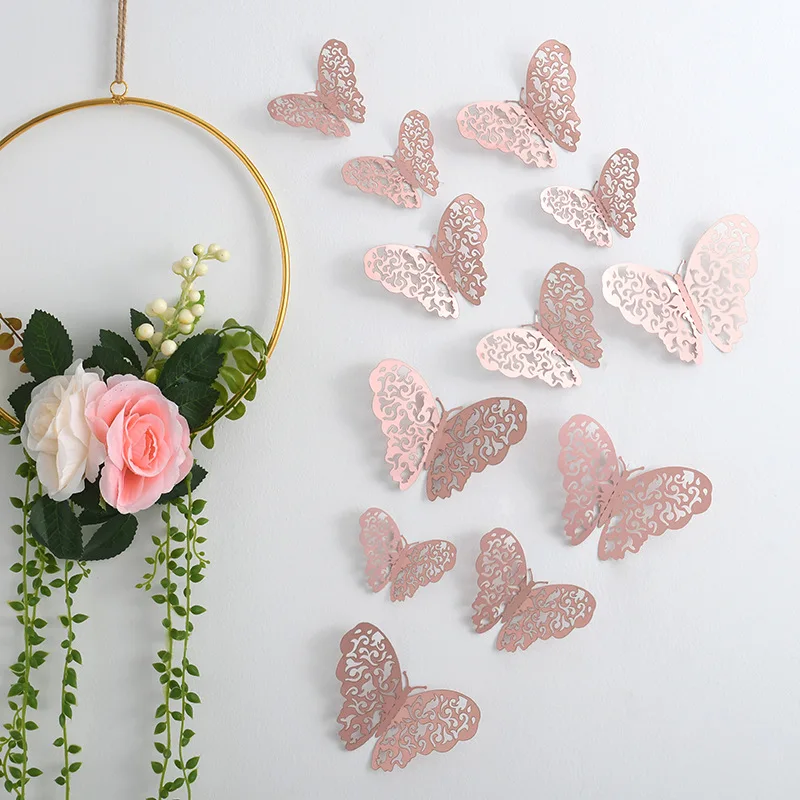 109Pcs Rose Gold Butterfly Garland  Arch kit Macaroon Yellow Pink Latex Balls for Wedding Valentine\'s Day Birthday Party Decors