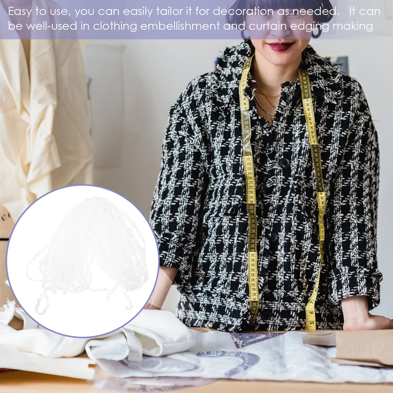 

Ribbons for Crafts Wavy Lace Webbing Trim Ruffles Wave Bending Fringe Decorative Sewing