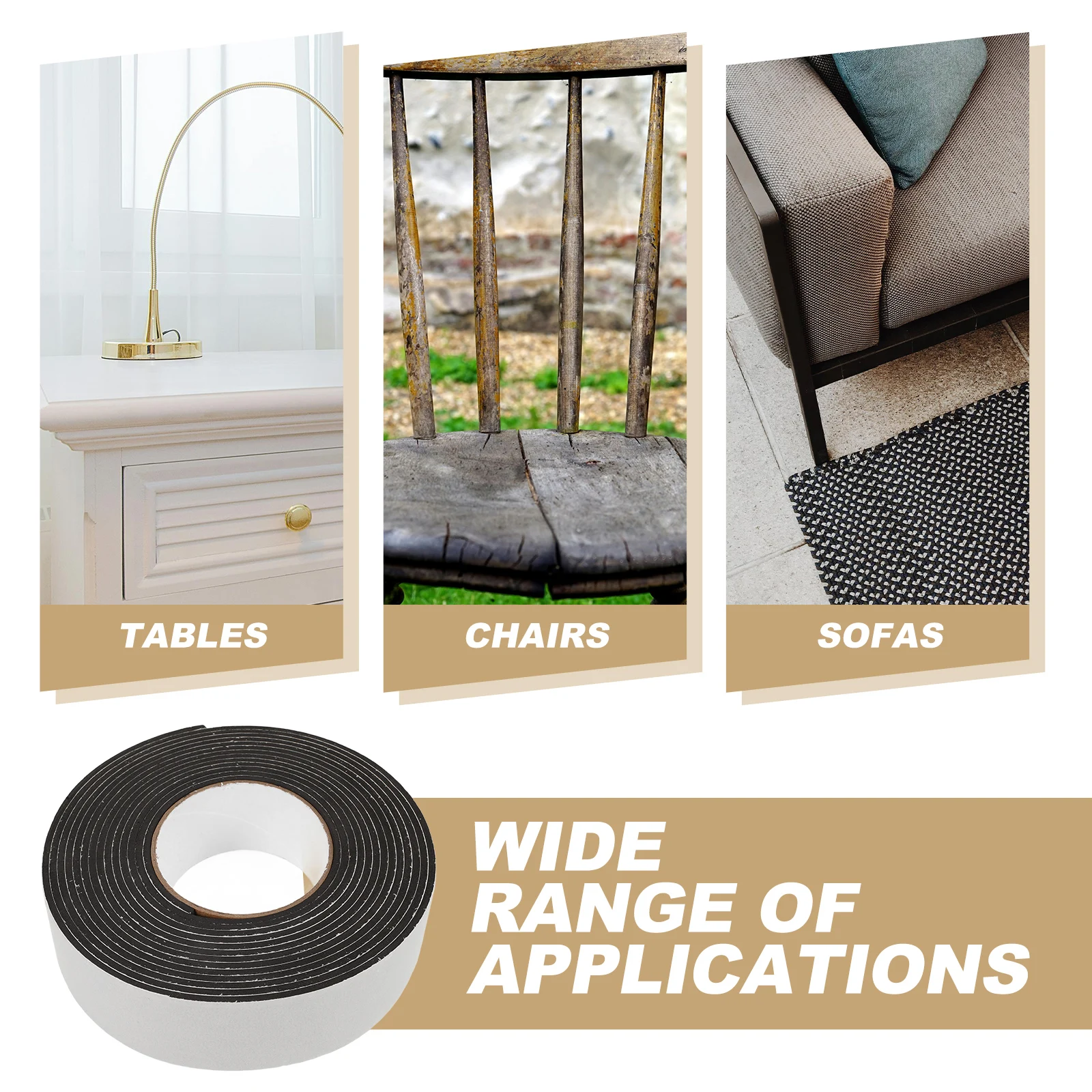 

4cmx3mm Foams Furniture Pads Adhesive Backing Anti-slip Desk Chair Leg Foams Furniture Mats Protectors Floor Mats