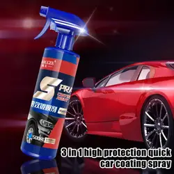 Spray de revestimento cerâmico do reparo da pintura do carro, cera rápida do pulverizador do Nano-revestimento, polonês hidrofóbico, automotivo, 500ml, 3 em 1