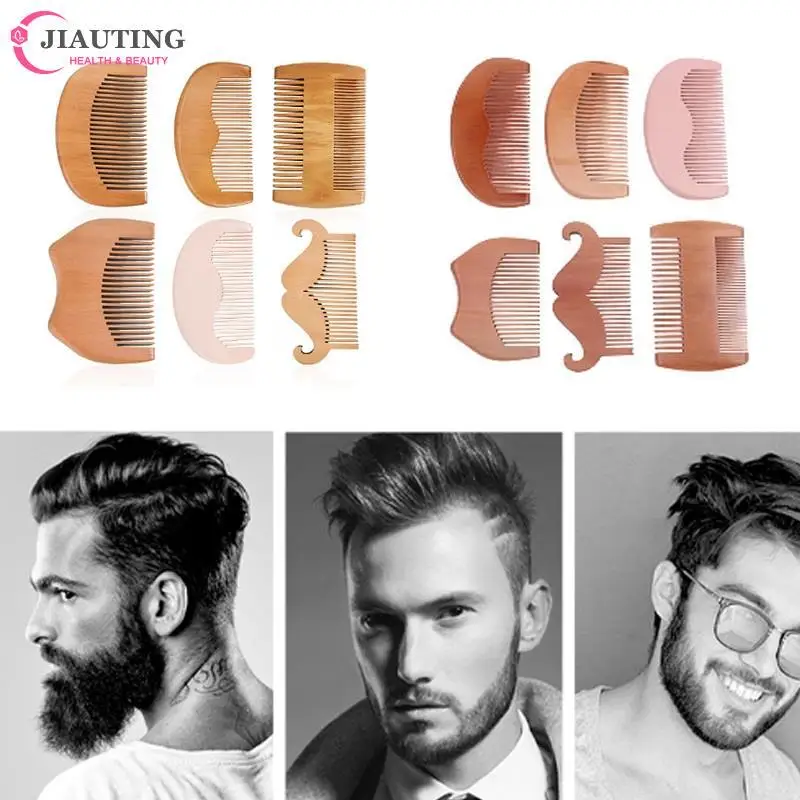 

Men's Wooden Beard Comb Mustache Hair Comb For Men Fine Coarse Teeth Perfect Beard Balms Essential Oils Comb Hair Styling Tools