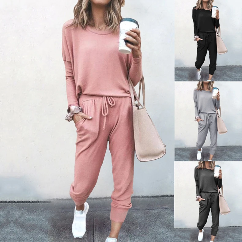 

2023 Autumn and Winter Fashion New Women's Loose Solid Color Long-sleeved Casual Suit Woman Clothing