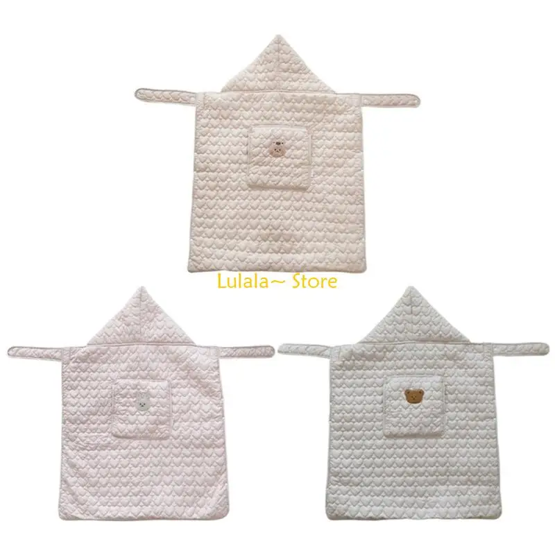 

Y4QA Baby Wrap Blanket Stylish Baby Blanket Safe and Soft Baby Poncho Cotton Hooded Wrap Perfect for Outdoor Adventures