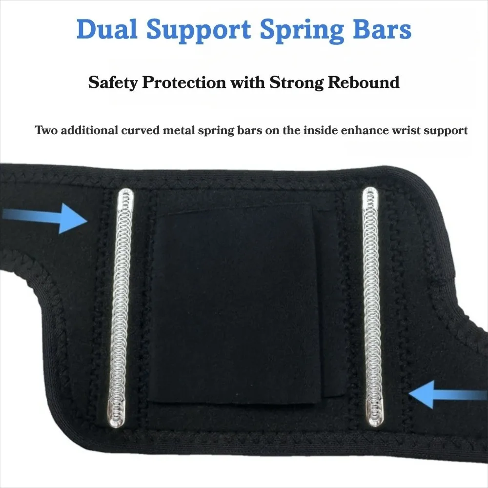 Spring Support Wrist Brace Adjustable Straps Compression Design Wrist Guard Cross Straps Two Springs Compression Wrist Wrap