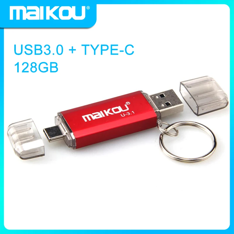 

Maikou новейший 2-в-1 usb 3.0 Type-c usb флеш-накопитель USB3.0 OTG Type-C 128 ГБ