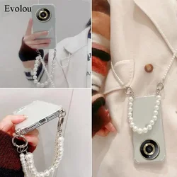 For Realme 13 14 15 Pro Pearl Chain Crossbody Lanyard Case For OPPO Realme 12 Plus 11 Pro Plus Transparent Soft TPU Back Cover