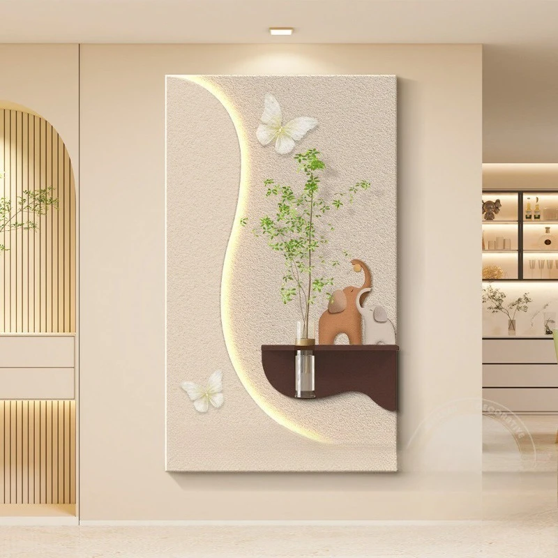 light luxury: entryway decorative painting, corridor hallway hanging painting, three-dimensional sandstone high-end mural