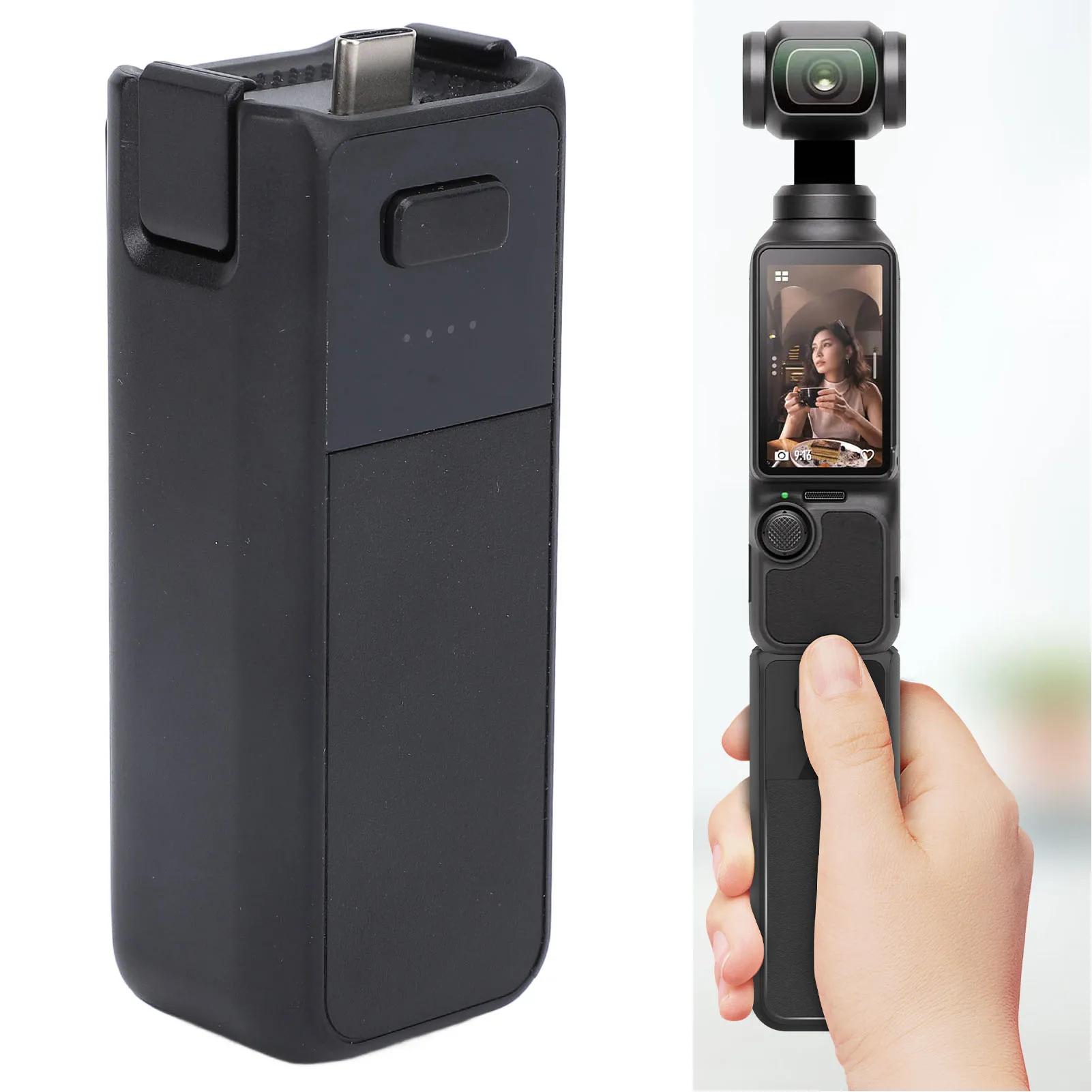 Handheld Power Bank Hand Grip Handheld Camera Battery Handle Fast Charging Compact Extended Grip Type C Port for Osmo  3 Creator